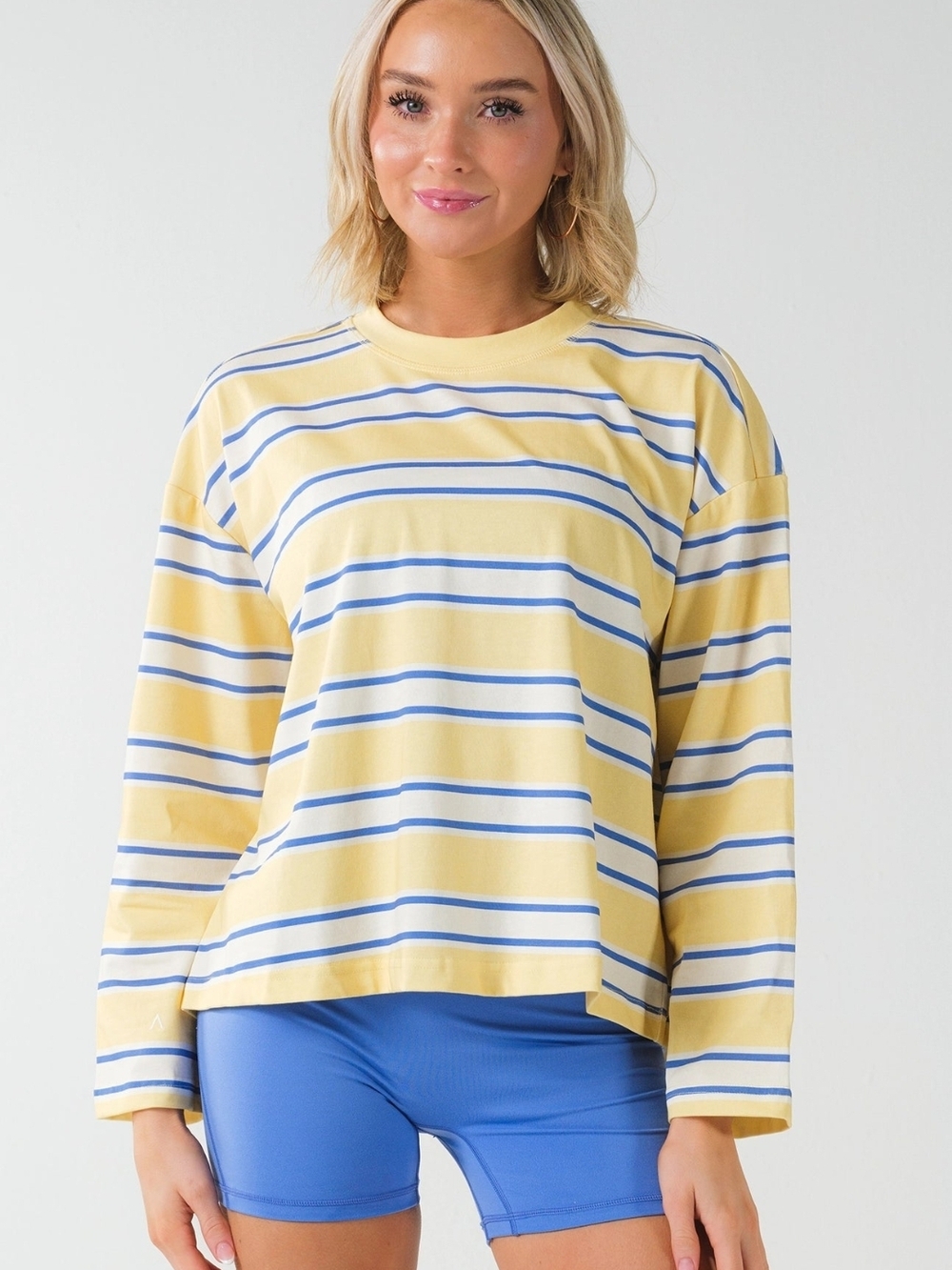 NWT ACTA Striped Long Sleeve Lemon Tide & Azure Medium